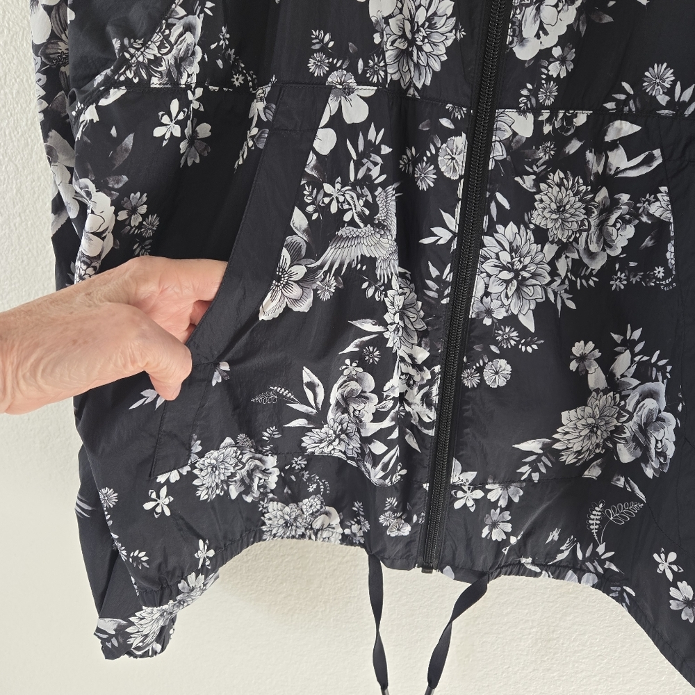 Johnny Was Bee Active Ruched Sleeve Parachute Jacket Size Medium Full Zip Boho - Picture 6 of 15
